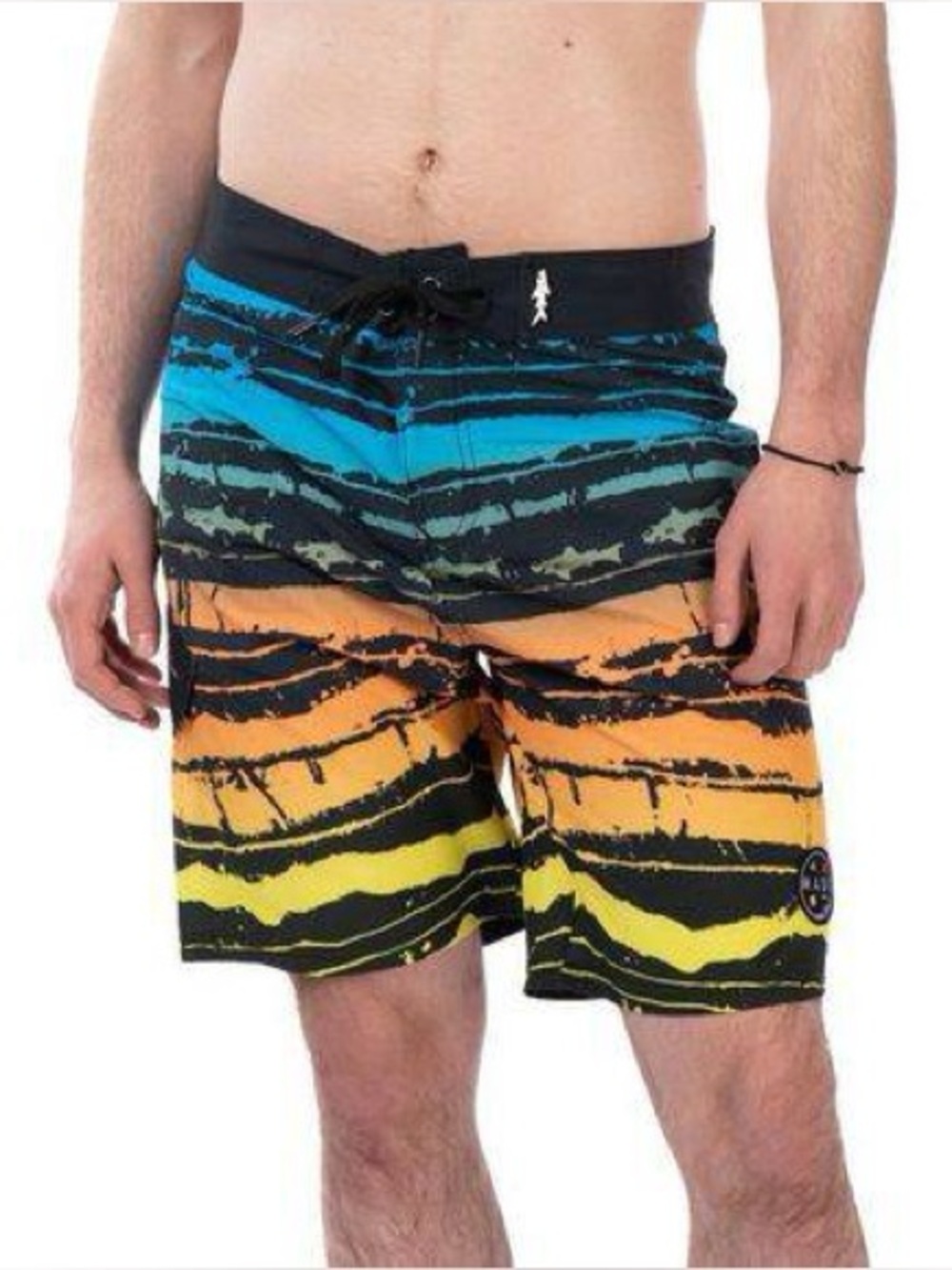 Maui and Sons Shark Striped Board Shorts Swim Trunks Mens Size XL